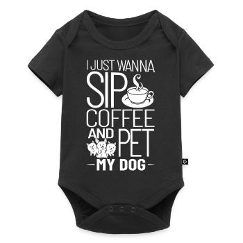 Coffee Dog Machine Puppy Cup Beans - Baby Premium short-sleeve bodysuit - black - Front