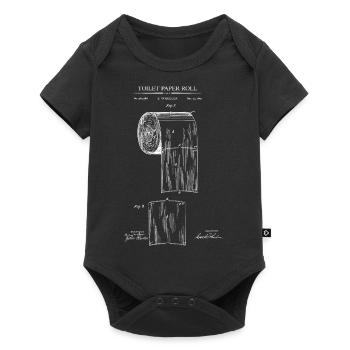 Toillette Paper Patent Toilet Paper Roll - Baby Premium short-sleeve bodysuit - black - Front