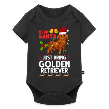 Golden Retriever Dog Puppy Owner Christmas - Baby Premium short-sleeve bodysuit - black - Front