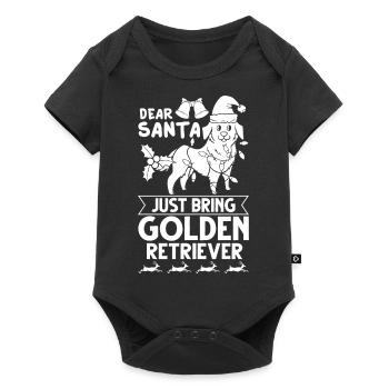 Golden Retriever Dog Puppy Owner Christmas - Baby Premium short-sleeve bodysuit - black - Front