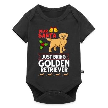 Golden Retriever Dog Puppy Propriétaire Noël - Body à manches courtes Premium Bébé - noir - Devant