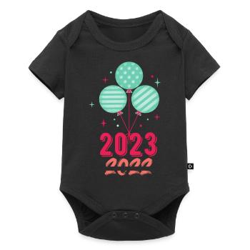 2022 bye welcome 2023 new year colorful balloon - Baby Premium short-sleeve bodysuit - black - Front