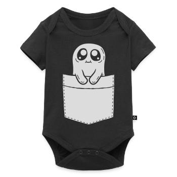 Comic Ghost Take Chest Pocket - Baby Premium short-sleeve bodysuit - black - Front