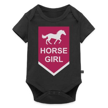 Citation de fille de cheval disant - Body à manches courtes Premium Bébé - noir - Devant