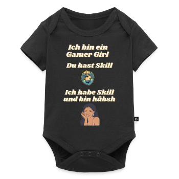 Gamer Girl Skill Gaming Game Hübsch Videospiele - Baby Premium Kurzarmbody - Schwarz - Vorne