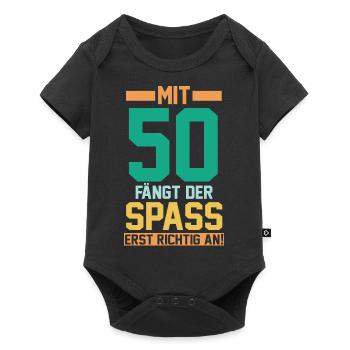 Fünfzig Fünfzigster 50 Jahre Geburtstag - Baby Premium Kurzarmbody - Schwarz - Vorne