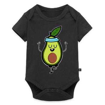 Avocado Meditation Yoga - Baby Premium short-sleeve bodysuit - black - Front
