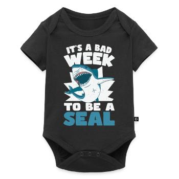 Its A Bad Week To Be A Seal Shark Lovers - Baby Premium Kurzarmbody - Schwarz - Vorne