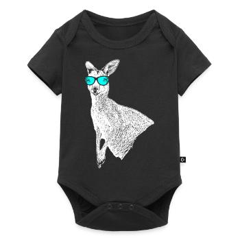 Känguru Tierliebhaber Naturfans Sonnenbrille Kängu - Baby Premium Kurzarmbody - Schwarz - Vorne
