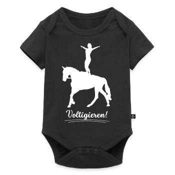 Voltigieren - Baby Premium Kurzarmbody - Schwarz - Vorne