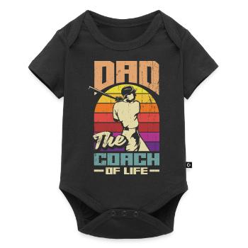 Dad The Coch Of Life Fathers Day Baseball - Baby Premium short-sleeve bodysuit - black - Front