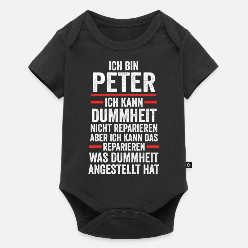 Peter - Baby Premium Kurzarmbody - Schwarz