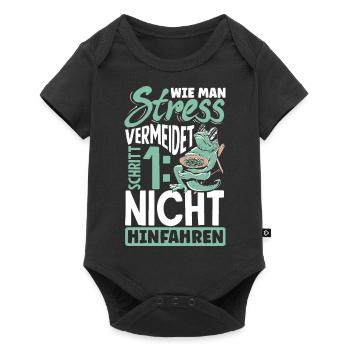 Avoid stress Don't go there Colleague Faulenzer - Baby Premium short-sleeve bodysuit - black - Front