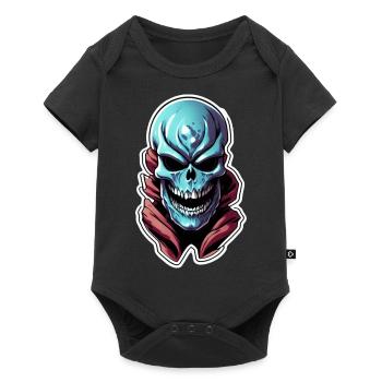 Alien Skull - Blue Monster - Baby Premium short-sleeve bodysuit - black - Front