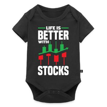 Life Is Better With Stocks Trading Day Investor - Baby Premium short-sleeve bodysuit - black - Front