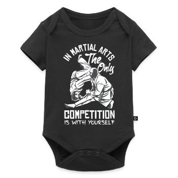 In Martial Arts Competition Is With Yourself Jiu - Baby Premium Kurzarmbody - Schwarz - Vorne