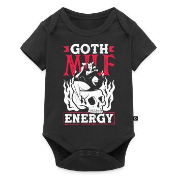 Goth Mom Energy Dark Gothic Skeleton - Baby Premium Kurzarmbody - Schwarz - Vorne