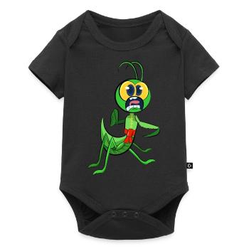 Praying mantis wearing tang outfit doing tai chi - Baby Premium short-sleeve bodysuit - black - Front