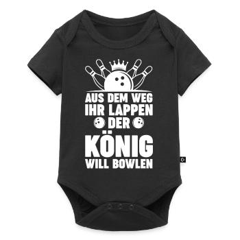 König Bowler Bowlen Kegeln Bowling - Baby Premium Kurzarmbody - Schwarz - Vorne