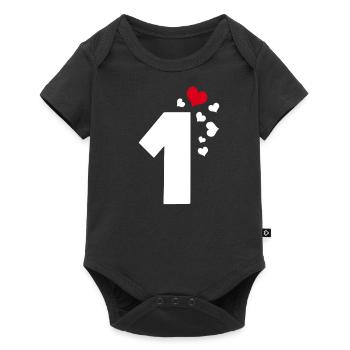 1 Heart Number One 1st Anniversary - Baby Premium short-sleeve bodysuit - black - Front