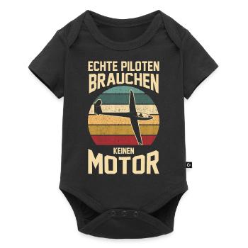 Segelflieger Fliegen Segelfliegen - Baby Premium Kurzarmbody - Schwarz - Vorne
