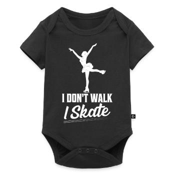 I Don't Walk I Skate Figure Skater Ice Skating - Baby Premium short-sleeve bodysuit - black - Front