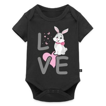Amoureux des lapins - Body à manches courtes Premium Bébé - noir - Devant