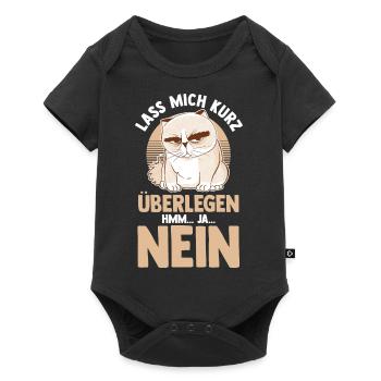 Lass mich kurz überlegen NEIN - Baby Premium Kurzarmbody - Schwarz - Vorne