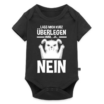 Lass mich kurz überlegen NEIN - Baby Premium Kurzarmbody - Schwarz - Vorne