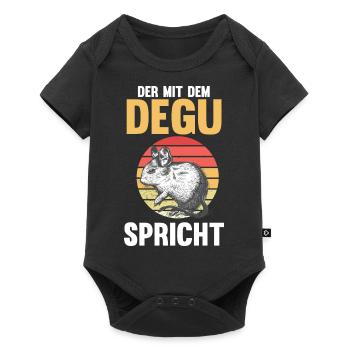 Der mit dem Degu spricht - Baby Premium Kurzarmbody - Schwarz - Vorne