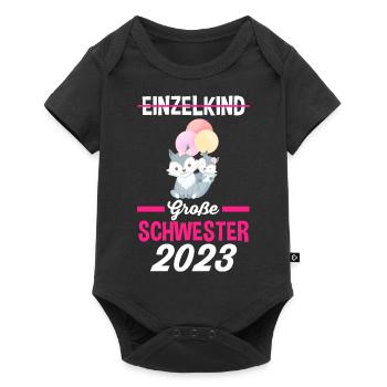 Schwester 2023 - Baby Premium Kurzarmbody - Schwarz - Vorne