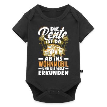 Die Rente ist da, ab ins Wohnmobil und die Welt - Baby Premium Kurzarmbody - Schwarz - Vorne