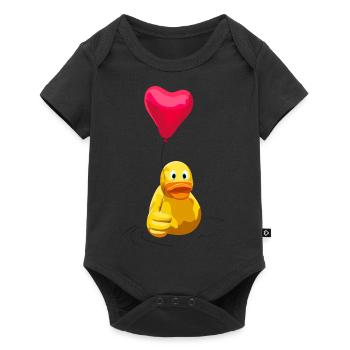Canard Canard Canard avec ballon d’amour au cœur - Body à manches courtes Premium Bébé - noir - Devant