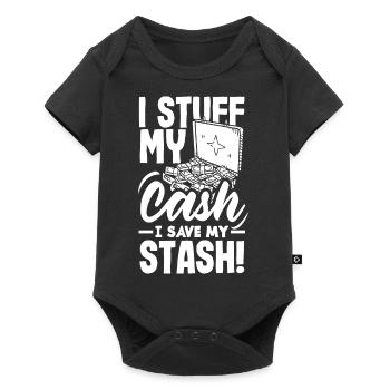 Je bourre mon argent J’économise ma réserve Cash Stuffing - Body à manches courtes Premium Bébé - noir - Devant