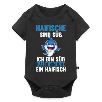 Fische Haifisch - Baby Premium Kurzarmbody - Schwarz - Vorne