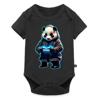 Panda Gamer - Body à manches courtes Premium Bébé - noir - Devant