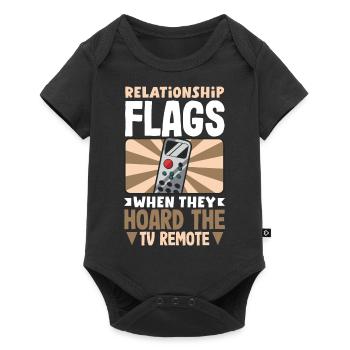 Relationship Beige Flags TV Remote Hoarding - Baby Premium Kurzarmbody - Schwarz - Vorne