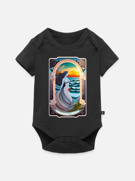 Surfen - Jugendstil - Baby Premium Kurzarmbody - Schwarz