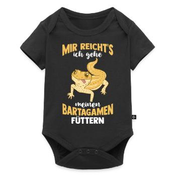 Reptilien Bartagame Bartagamen - Baby Premium Kurzarmbody - Schwarz - Vorne