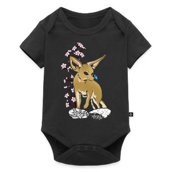 Fennek-füchse, Japanische Kirsche, Fennek-füchse, - Baby Premium Kurzarmbody - Schwarz - Vorne