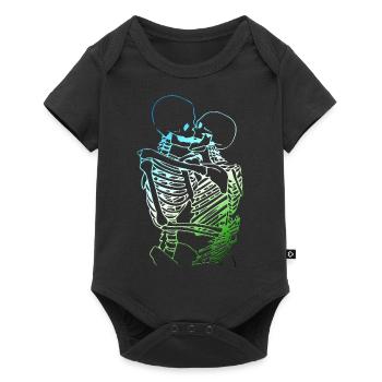skull skeleton death halloween horror black dead - Baby Premium short-sleeve bodysuit - black - Front