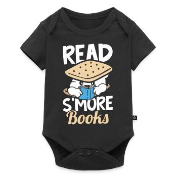 Read Smore Books Cute Marshmallow Men Camping - Baby Premium short-sleeve bodysuit - black - Front