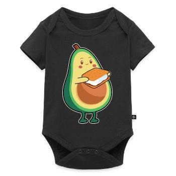 Smore Avocat Camping Feu de camp Guimauve Enfants - Body à manches courtes Premium Bébé - noir - Devant