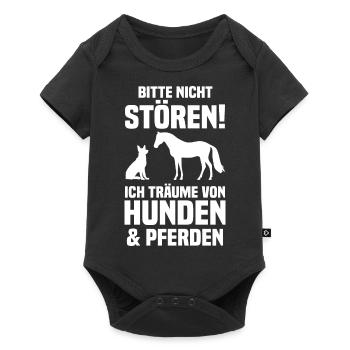 Pferde Pferdeliebhaber Hundeliebhaber Hunde - Baby Premium Kurzarmbody - Schwarz - Vorne