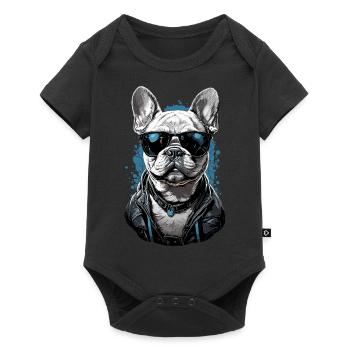 French Bulldog Dog Dog Lover Design - Body à manches courtes Premium Bébé - noir - Devant