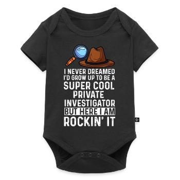 Design de détective privé super cool - Body à manches courtes Premium Bébé - noir - Devant