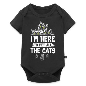Im Here To Pet All The Cat - Baby Premium short-sleeve bodysuit - black - Front