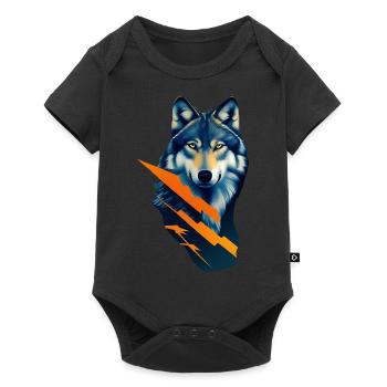 wolf - Baby Premium short-sleeve bodysuit - black - Front