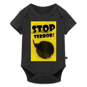 Bomb painted with black paint spray on yellow back - Baby Premium short-sleeve bodysuit - black - Front