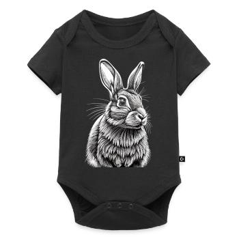 Portrait de lapin - Body à manches courtes Premium Bébé - noir - Devant